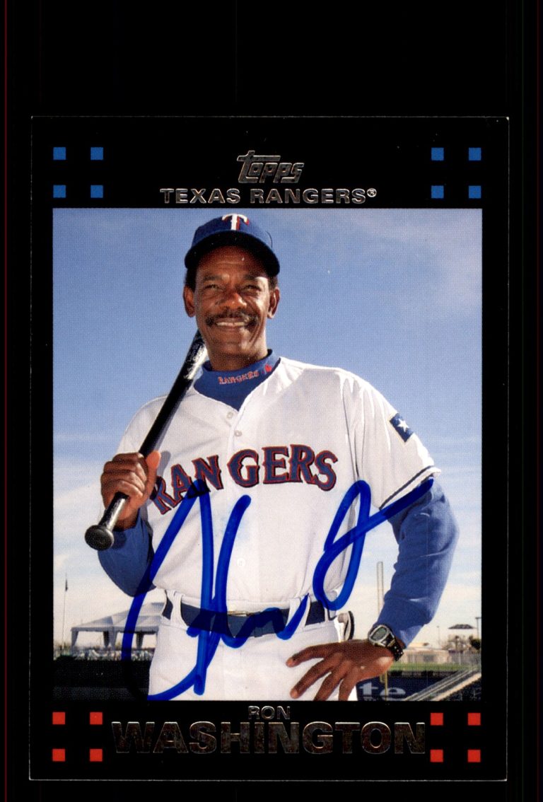 Signed Baseball Card Auto Ron Washington 2007 Topps #606 Texas Rangers