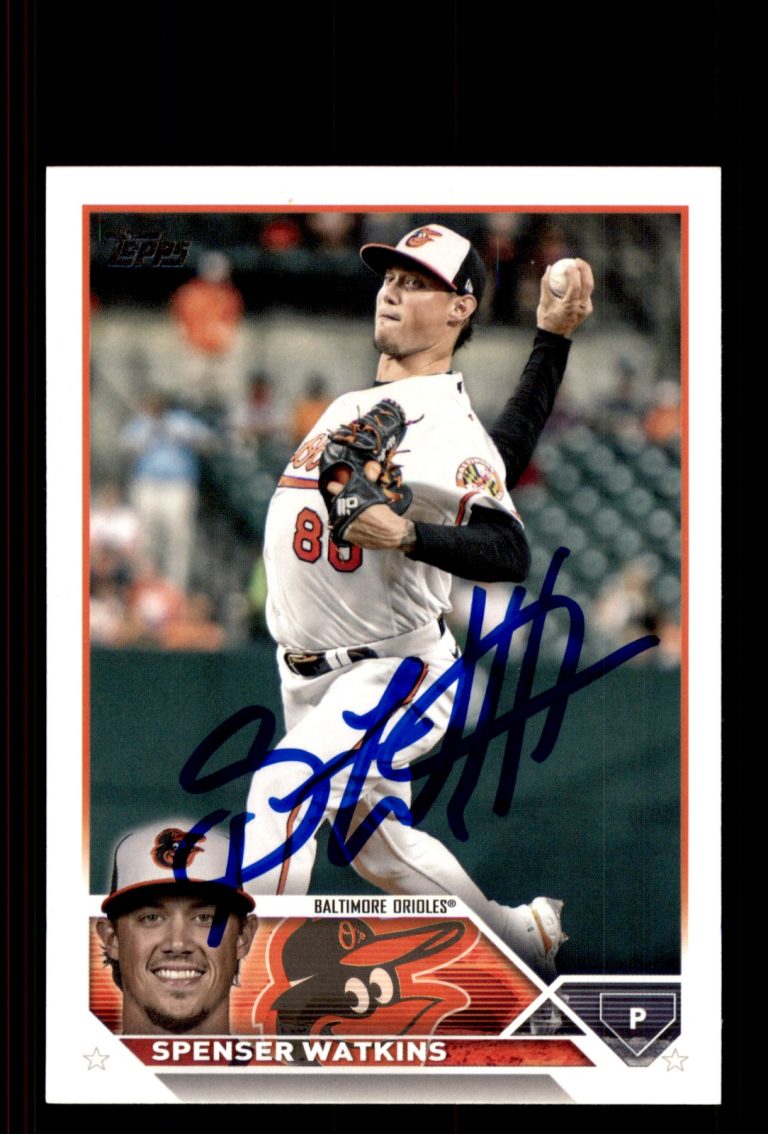 Signed Baseball Card Auto Spenser Watkins 2023 Topps #393 Baltimore Orioles