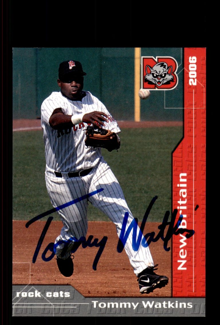 Signed Baseball Card Auto Tommy Watkins 2006 Grandstand New Britain Rock Cats