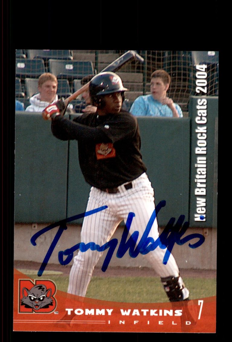 Signed Baseball Card Auto Tommy Watkins 2004 Grandstand New Britain Rock Cats