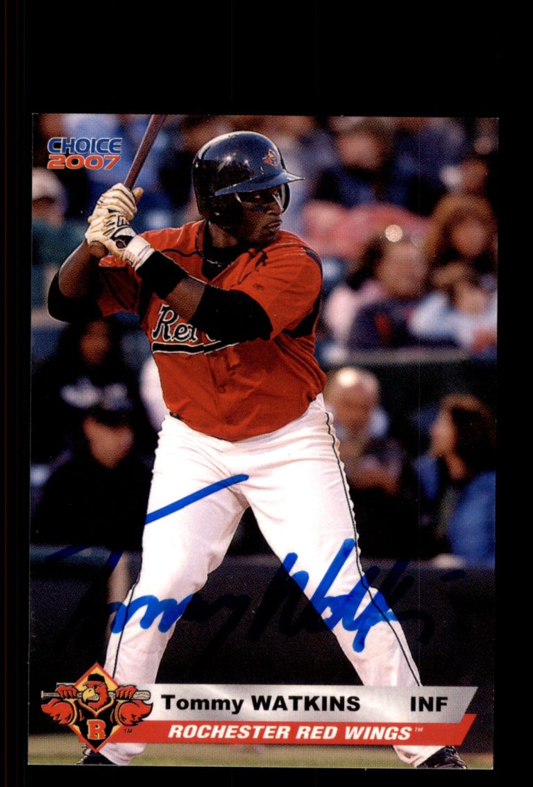 Signed Baseball Card Auto Tommy Watkins 2007 Choice Rochester Red Wings