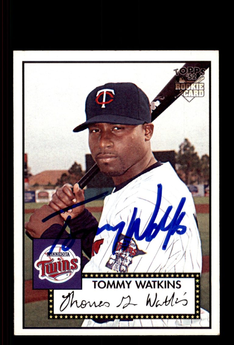 Signed Baseball Card Auto Tommy Watkins 2007 Topps Rookie 52 #171 Twins