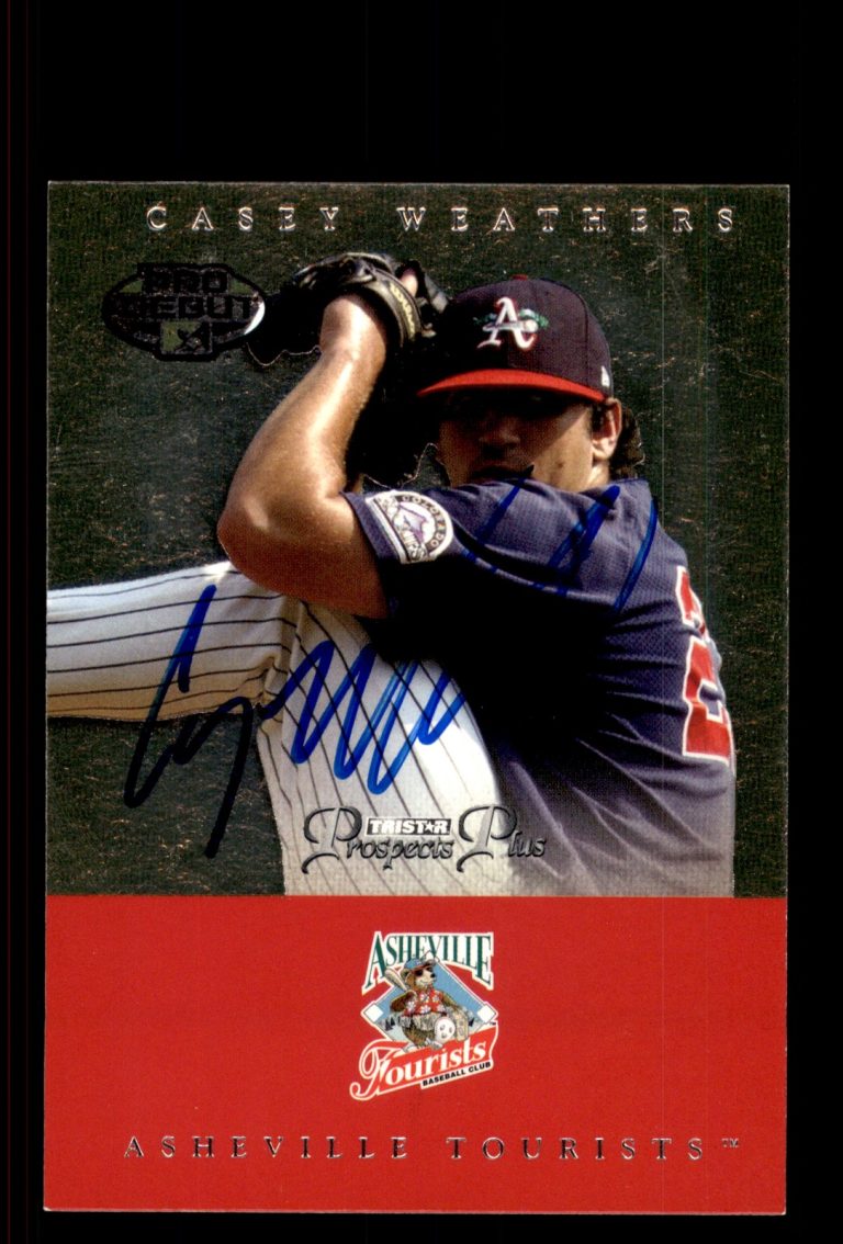 Signed Baseball Card Auto Casey Weathers 2007 TriStar Prospects Plus #5