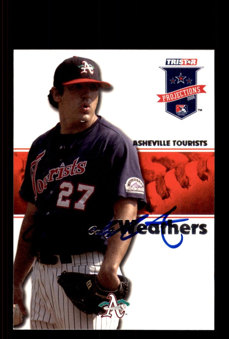 Signed Baseball Card Auto Casey Weathers 2008 TriStar PROjections #160