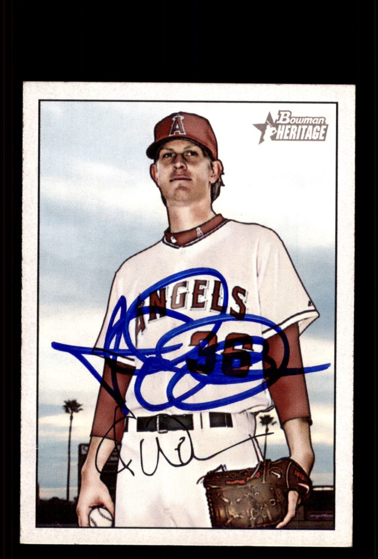 Signed Baseball Card Auto Jered Weaver 2007 Bowman Heritage #2 Angels
