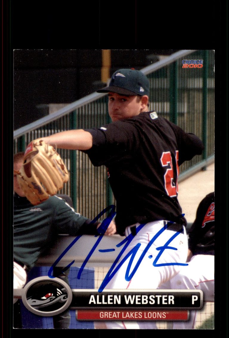 Signed Baseball Card Auto Allen Webster 2010 Choice Great Lakes Loons #33