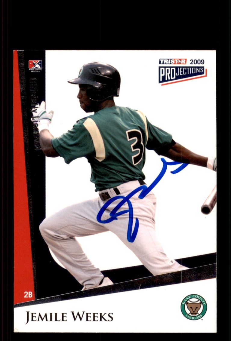 Signed Baseball Card Auto Jemile Weeks 2009 TriStar PROjections #272 Cougars