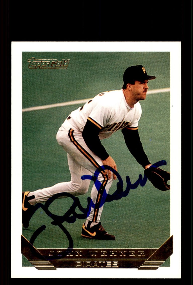 Signed Baseball Card Auto John Wehner 1993 Topps #484 Pirates Gold