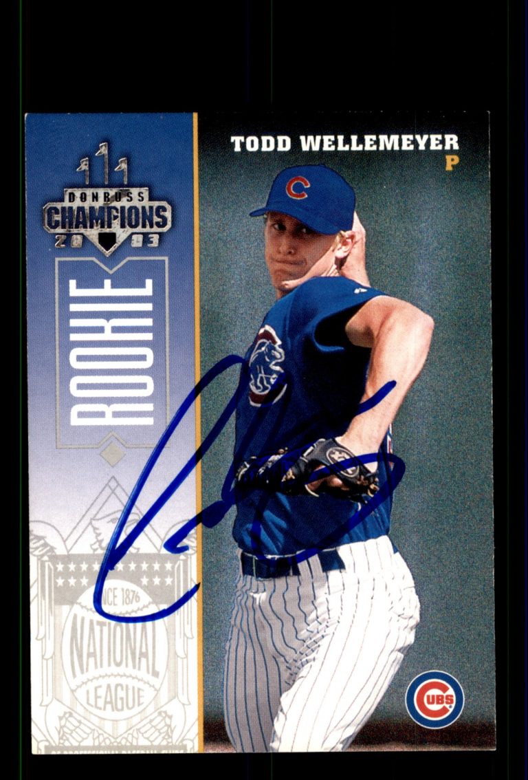 Signed Baseball Card Auto Todd Wellemeyer 2003 Donruss Champions #281 Cubs