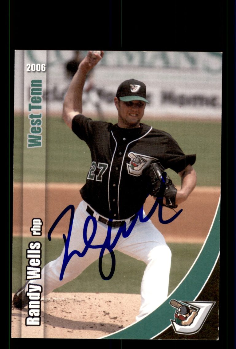 Signed Baseball Card Auto Randy Wells 2006 Grandstand West Tenn Diamond Jaxx