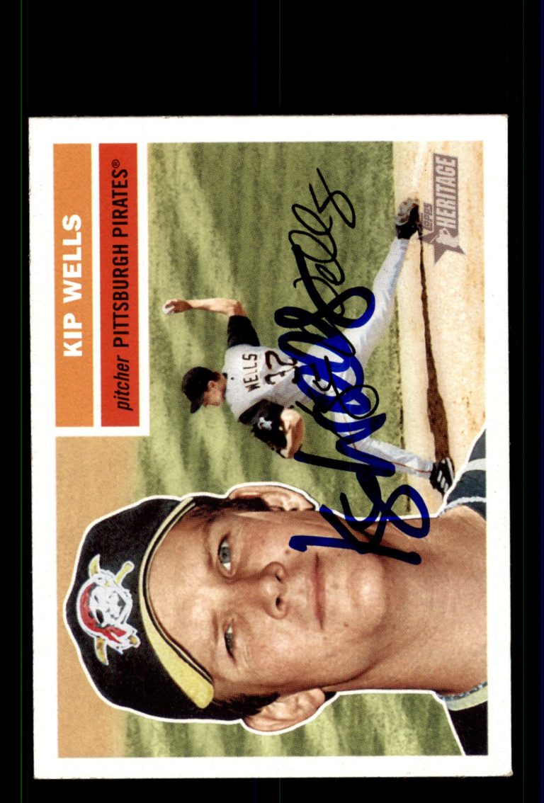 Signed Baseball Card Auto Kip Wells 2005 Topps Heritage #259 Pittsburgh Pirates