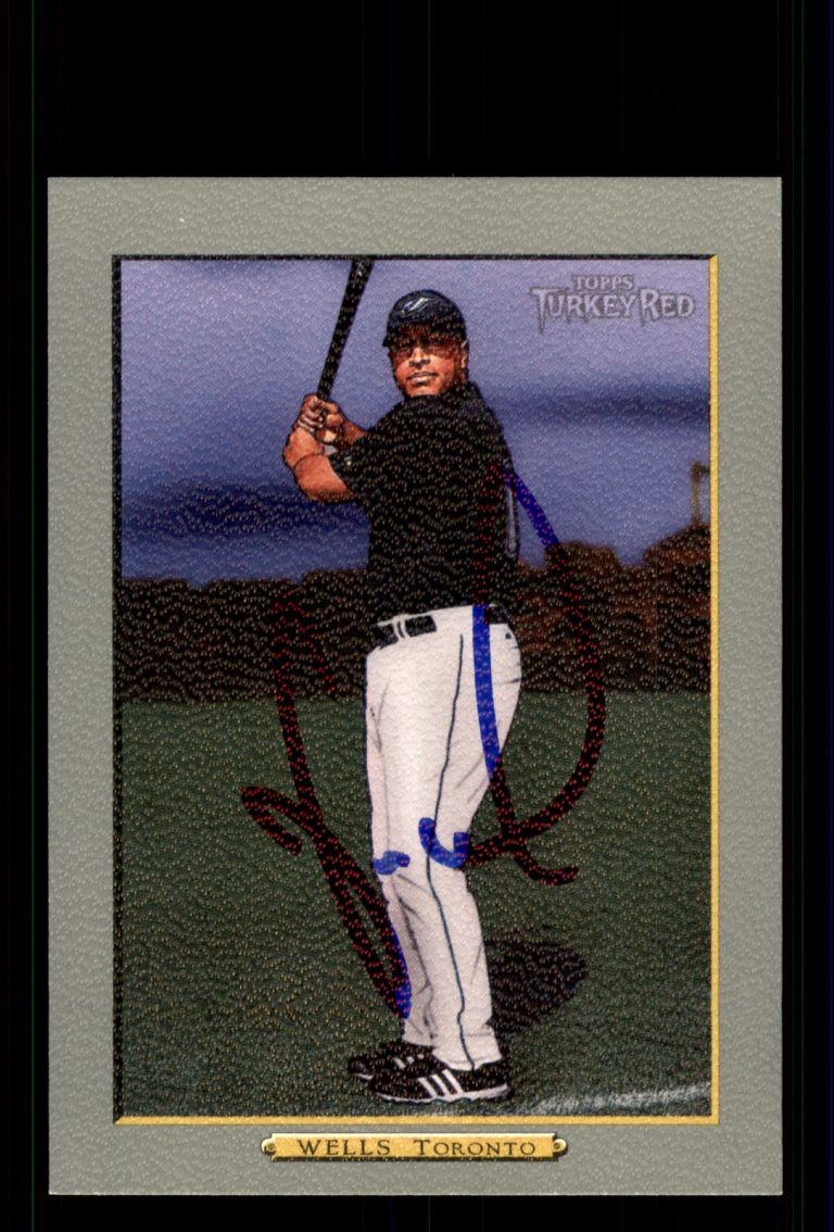 Signed Baseball Card Auto Vernon Wells 2006 Topps Turkey Red #560