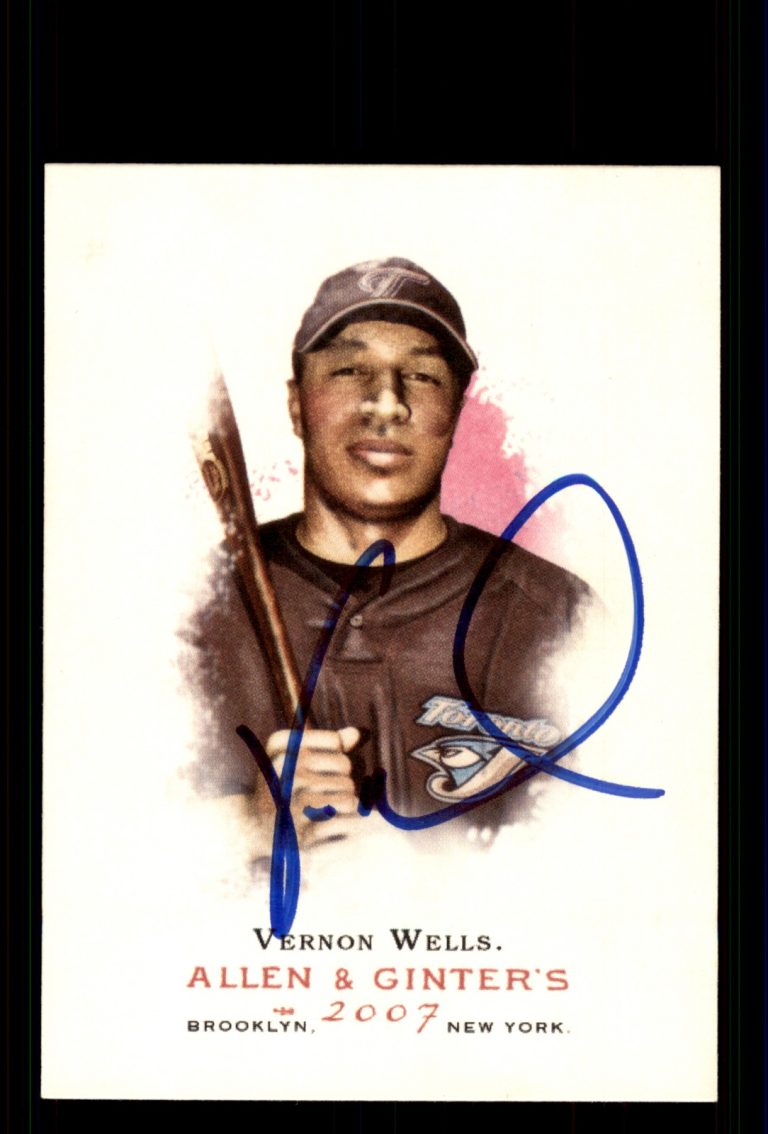 Signed Baseball Card Auto Vernon Wells 2007 Topps Allen & Ginter #329