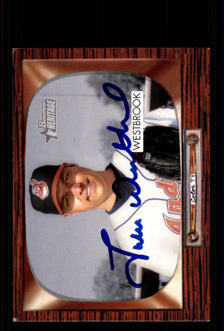Signed Baseball Card Auto Jake Westbrook 2004 Bowman Heritage #188 Indians