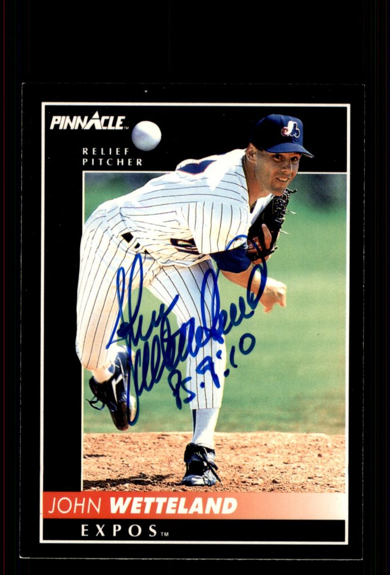 Signed Baseball Card Auto John Wetteland 1992 Pinnacle #461 Montreal Expos