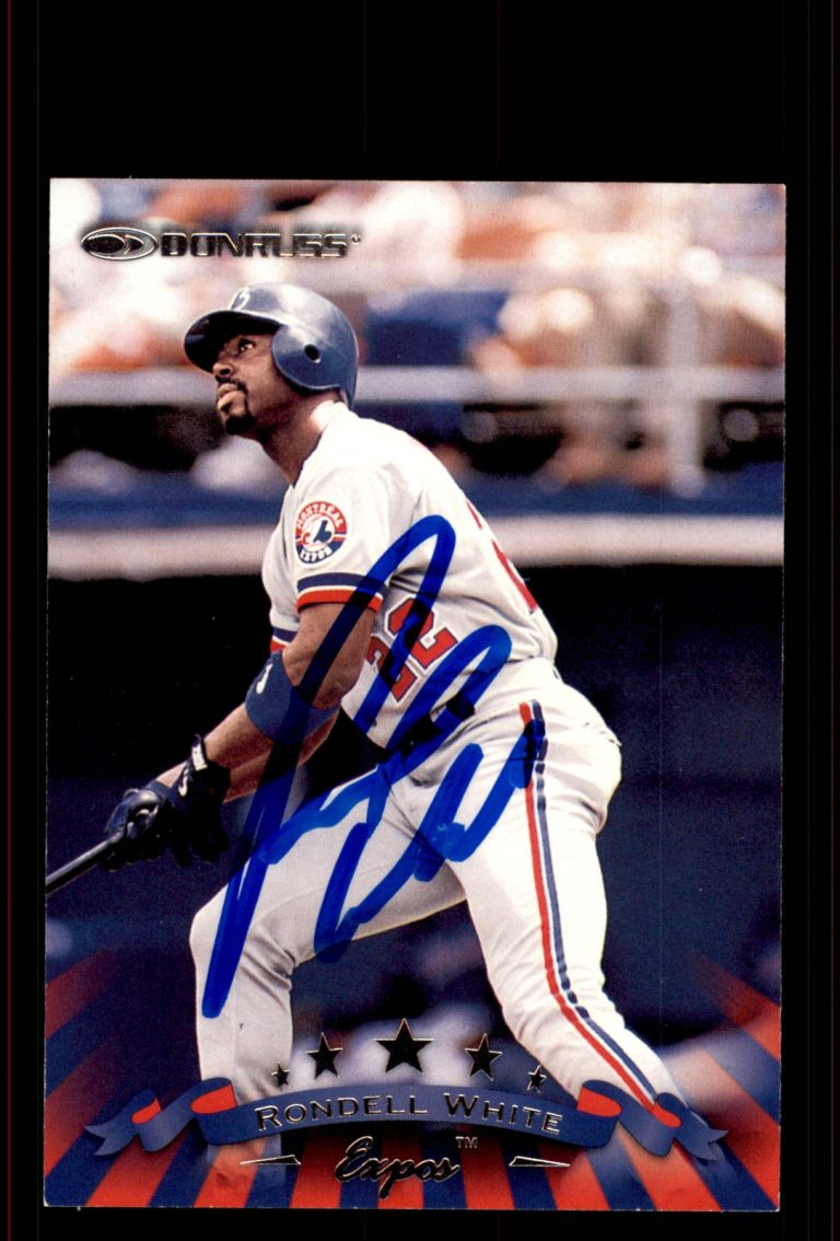 Signed Baseball Card Auto Rondell White 1998 Donruss #151 Montreal Expos