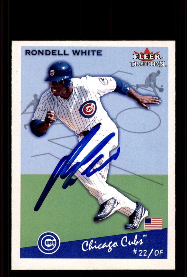 Signed Baseball Card Auto Rondell White 2002 Fleer Tradition #434 Chicago Cubs