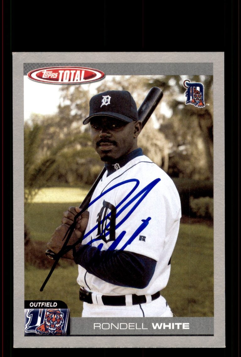 Signed Baseball Card Auto Rondell White 2004 Topps Total #284 Tigers Silver