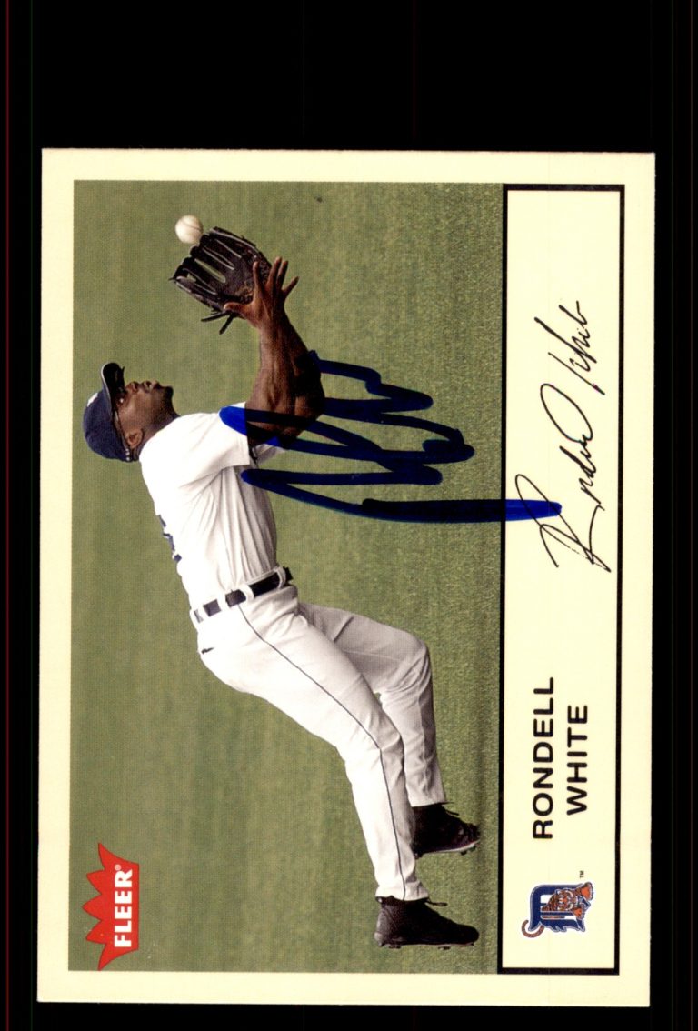Signed Baseball Card Auto Rondell White 2005 Fleer Tradition #198 Detroit Tigers