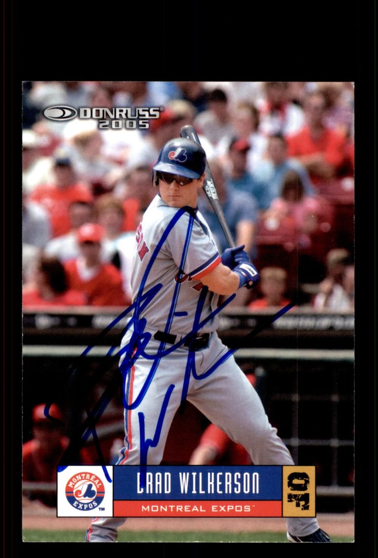 Signed Baseball Card Auto Brad Wilkerson 2005 Donruss #246 Montreal Expos