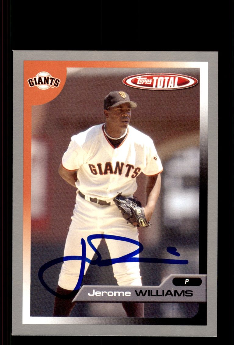 Signed Baseball Card Auto Jerome Williams 2005 Topps Total #421 Giants Silver