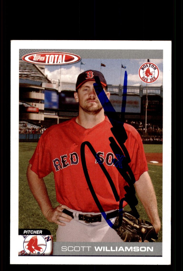 Signed Baseball Card Auto Scott Williamson 2004 Topps Total #442 Boston Red Sox