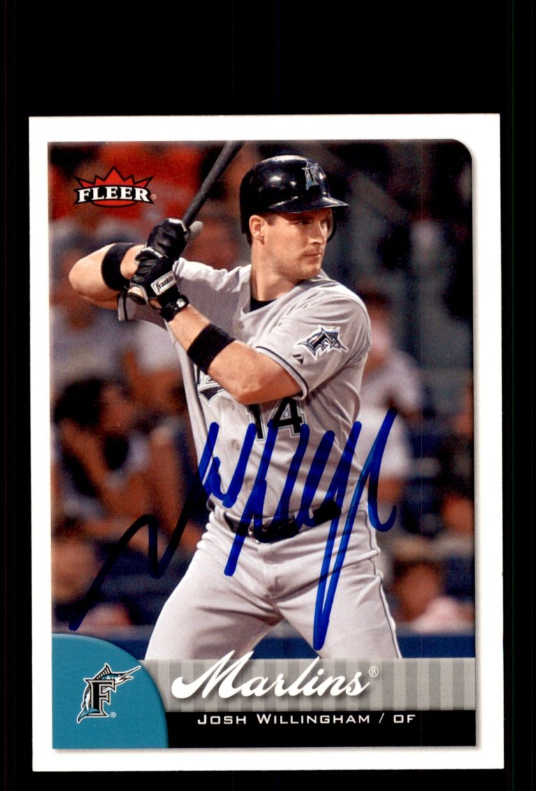 Signed Baseball Card Auto Josh Willingham 2007 Fleer #209 Florida Marlins