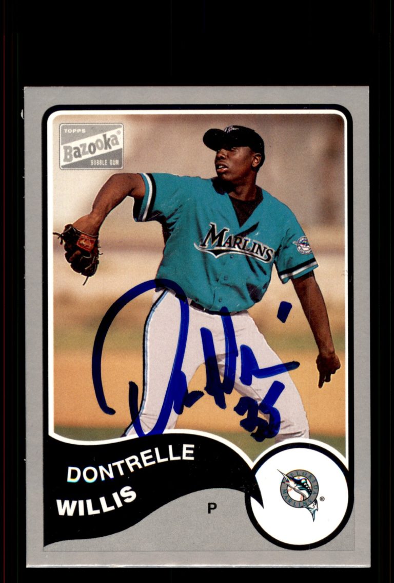 Signed Baseball Card Auto Dontrelle Willis 2003 Bazooka #166 Marlins Silver