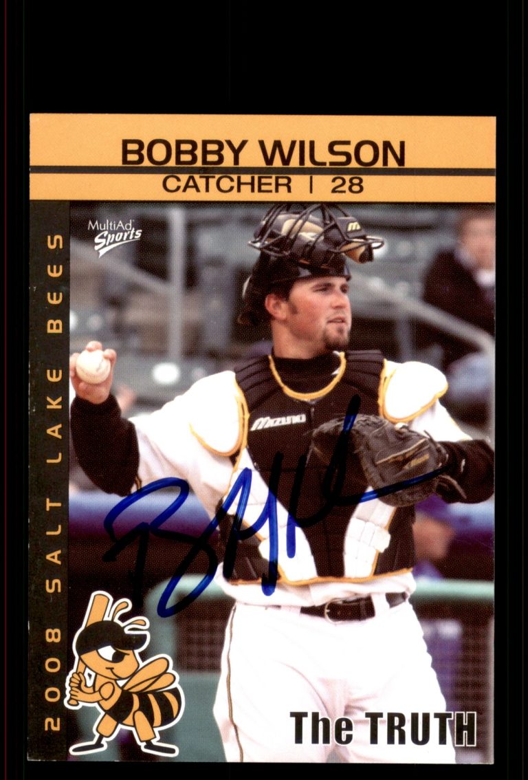 Signed Baseball Card Auto Bobby Wilson 2008 Minor League Salt Lake Bees