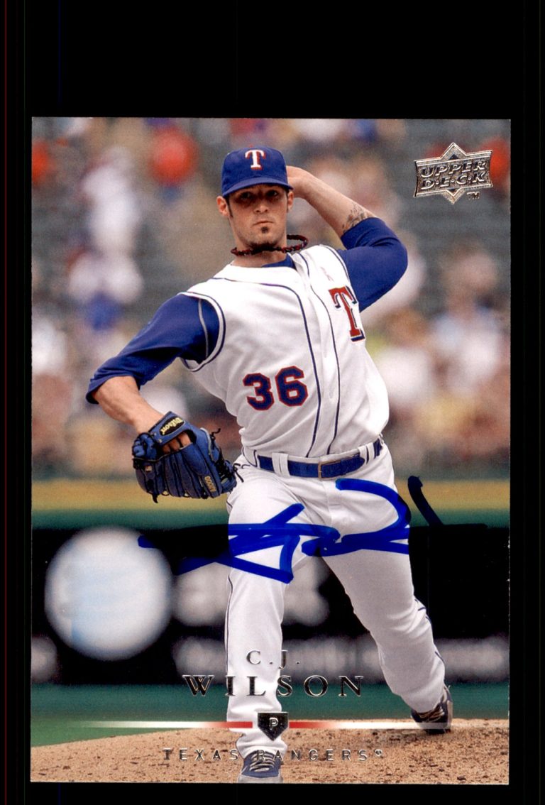 Signed Baseball Card Auto C.J. Wilson 2008 Upper Deck #679 Texas Rangers