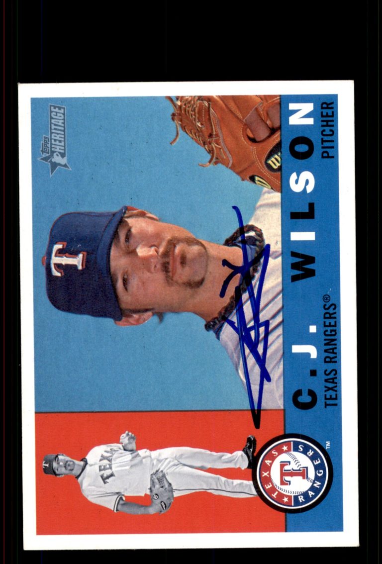 Signed Baseball Card Auto CJ Wilson 2009 Topps Heritage #532 Rangers