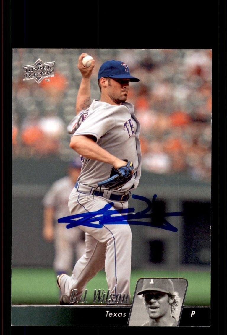 Signed Baseball Card Auto C.J. Wilson 2010 Upper Deck #501 Texas Rangers