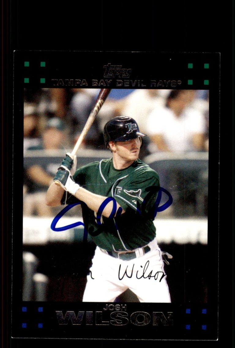 Signed Baseball Card Auto Josh Wilson 2007 Topps #UH4 Devil Rays Red Back