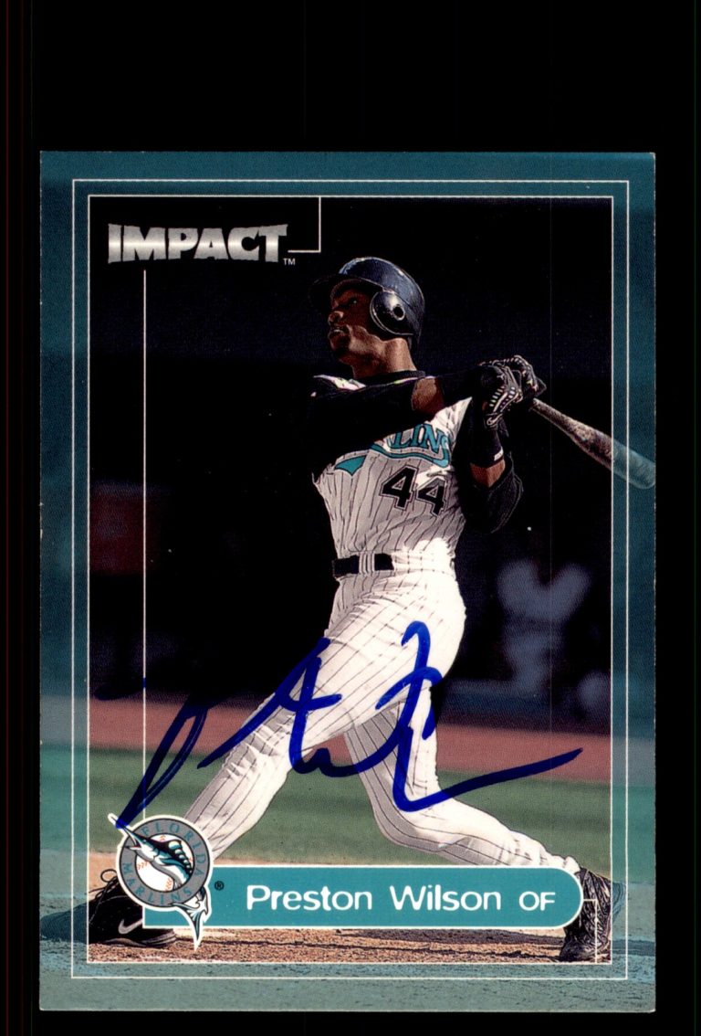Signed Baseball Card Auto Preston Wilson 2000 Fleer Impact #12 Florida Marlins