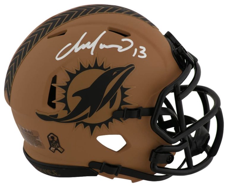 Dan Marino Signed Miami Dolphins Salute Riddell Speed Mini Helmet (SCHWARTZ COA)
