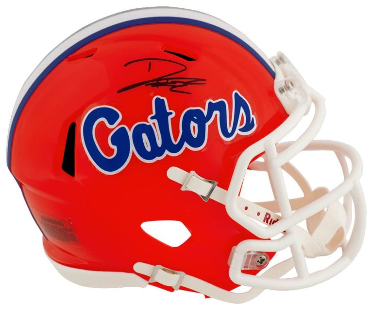 DJ Lagway Signed Florida Gators Orange Riddell Speed Mini Helmet -(SCHWARTZ COA)