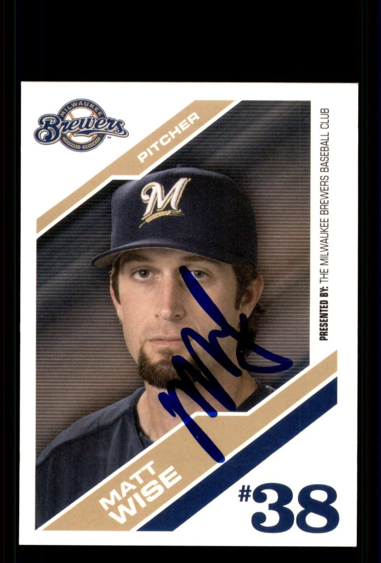 Signed Baseball Card Auto Matt Wise 2006 Milwaukee Brewers Police
