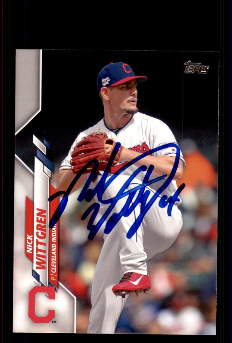 Signed Baseball Card Auto Nick Wittgren 2020 Topps #441 Cleveland Indians
