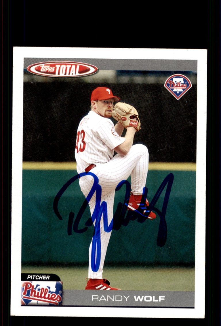 Signed Baseball Card Auto Randy Wolf 2004 Topps Total #295 Philadelphia Phillies