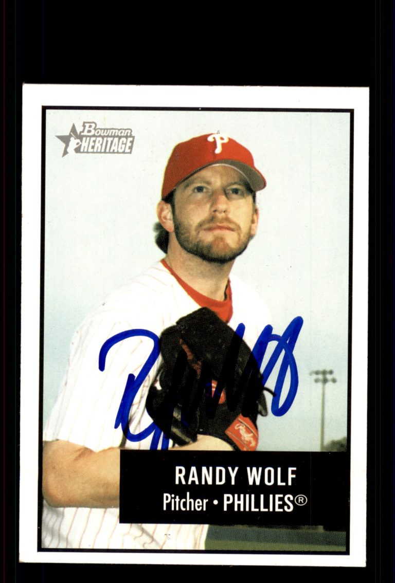 Signed Baseball Card Auto Randy Wolf 2003 Bowman Heritage #51 Phillies