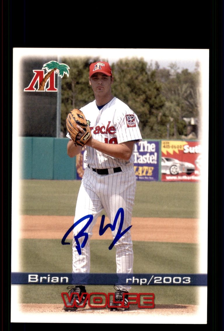 Signed Baseball Card Auto Brian Wolfe 2003 Grandstand Fort Myers Miracle