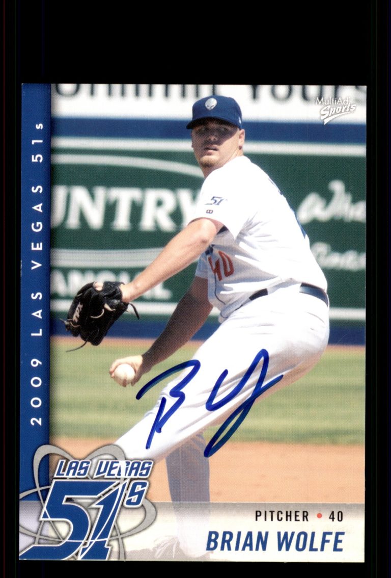 Signed Baseball Card Auto Brian Wolfe 2009 MultiAd Las Vegas 51s