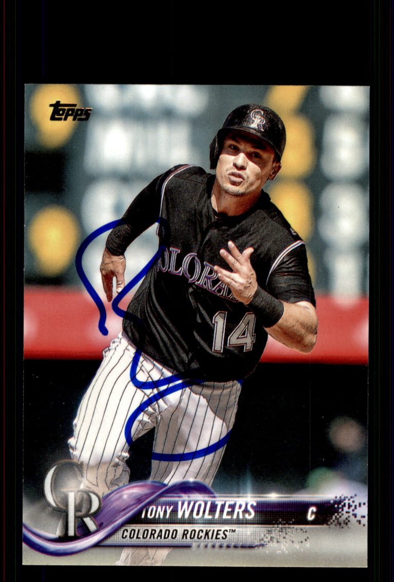 Signed Baseball Card Auto Tony Wolters 2018 Topps #688 Colorado Rockies