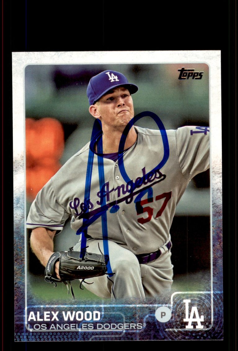Signed Baseball Card Auto Alex Wood 2015 Topps Update #US372 Los Angeles Dodgers