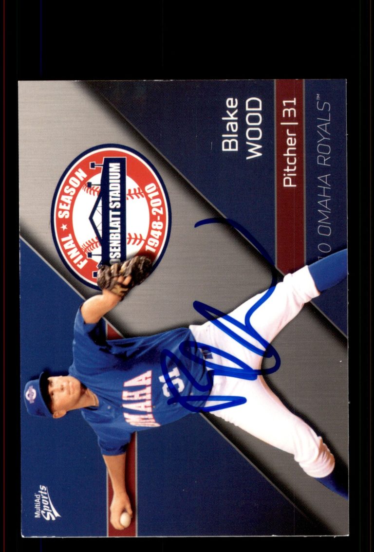 Signed Baseball Card Auto Blake Wood 2010 MultiAd Omaha Royals