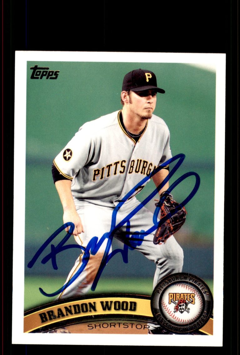 Signed Baseball Card Auto Brandon Wood 2011 Topps #US241 Pittsburgh Pirates