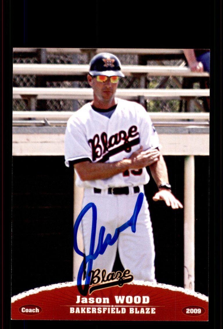 Signed Baseball Card Auto Jason Wood 2009 Grandstand Bakersfield Blaze