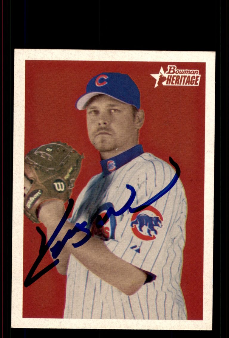 Signed Baseball Card Auto Kerry Wood 2006 Bowman Heritage #156 Chicago Cubs