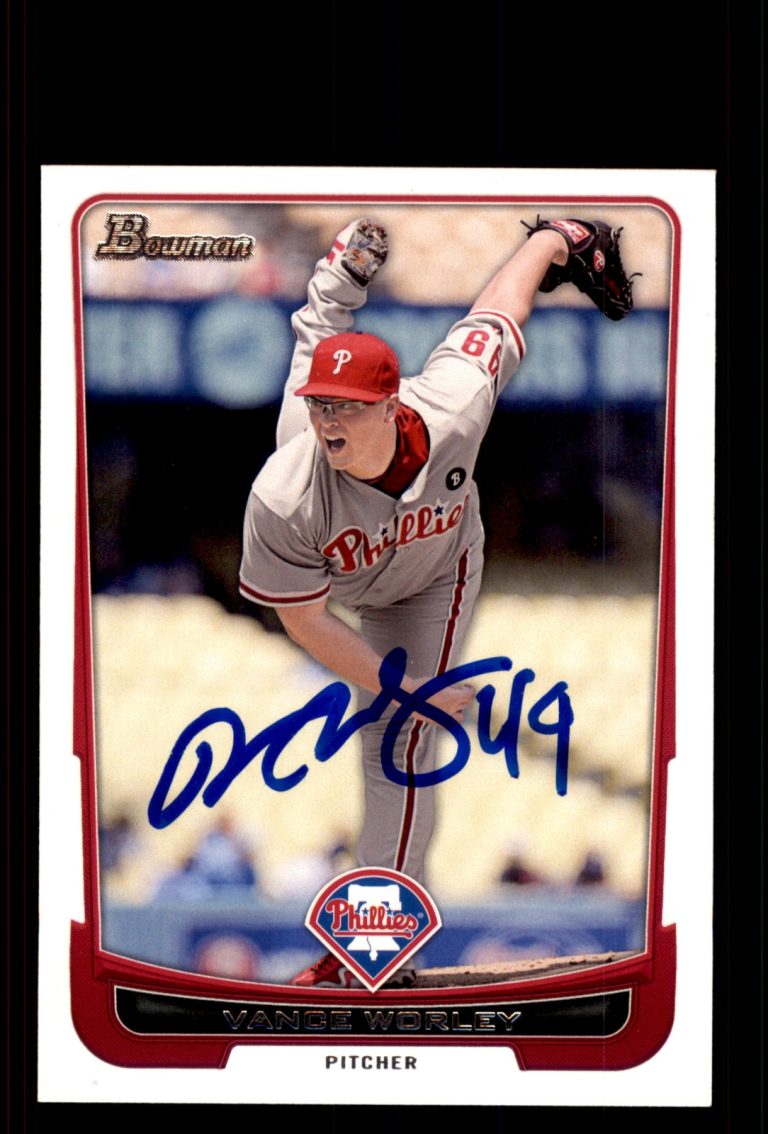 Signed Baseball Card Auto Vance Worley 2012 Bowman #105 Philadelphia Phillies