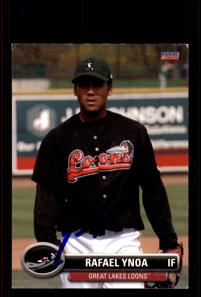 Signed Baseball Card Auto Rafael Ynoa 2010 Choice Great Lakes Loons